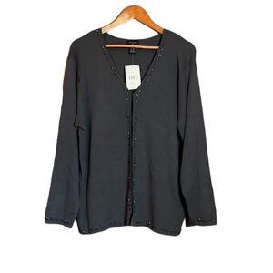 ‎NWT! Studio g silk blend cardigan with beading